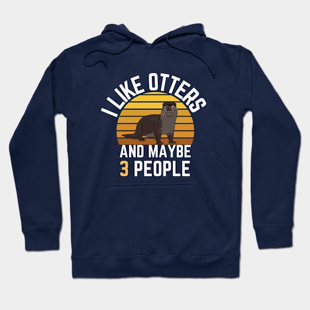 I like otters and maybe 3 people: Sunset Retro Vintage Hoodie by GoodWills